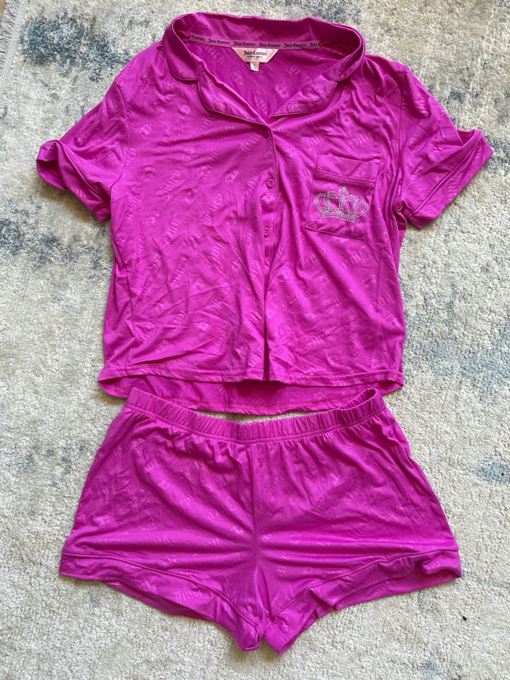 Juicy Couture Fuchsia Womens Two-Piece PJ Set
